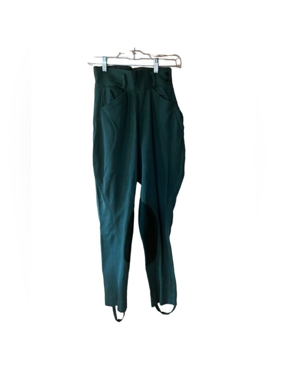 Vintage Deep Teal High-Waist Equestrian Jodhpur Side Zip Stirrup Pants